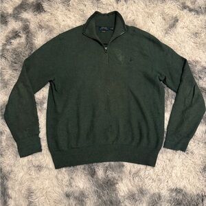 Ralph Lauren Men's Forest Green Zip-Up Sweater